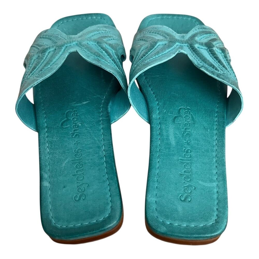 Seychelles Madhu Leather Square Toe Slide On Summer Sandals Women Size 9.5 - Picture 2 of 9